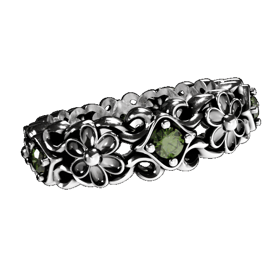 Silver Flower Jewels Ring - Fashion Jewelry by Yordy.