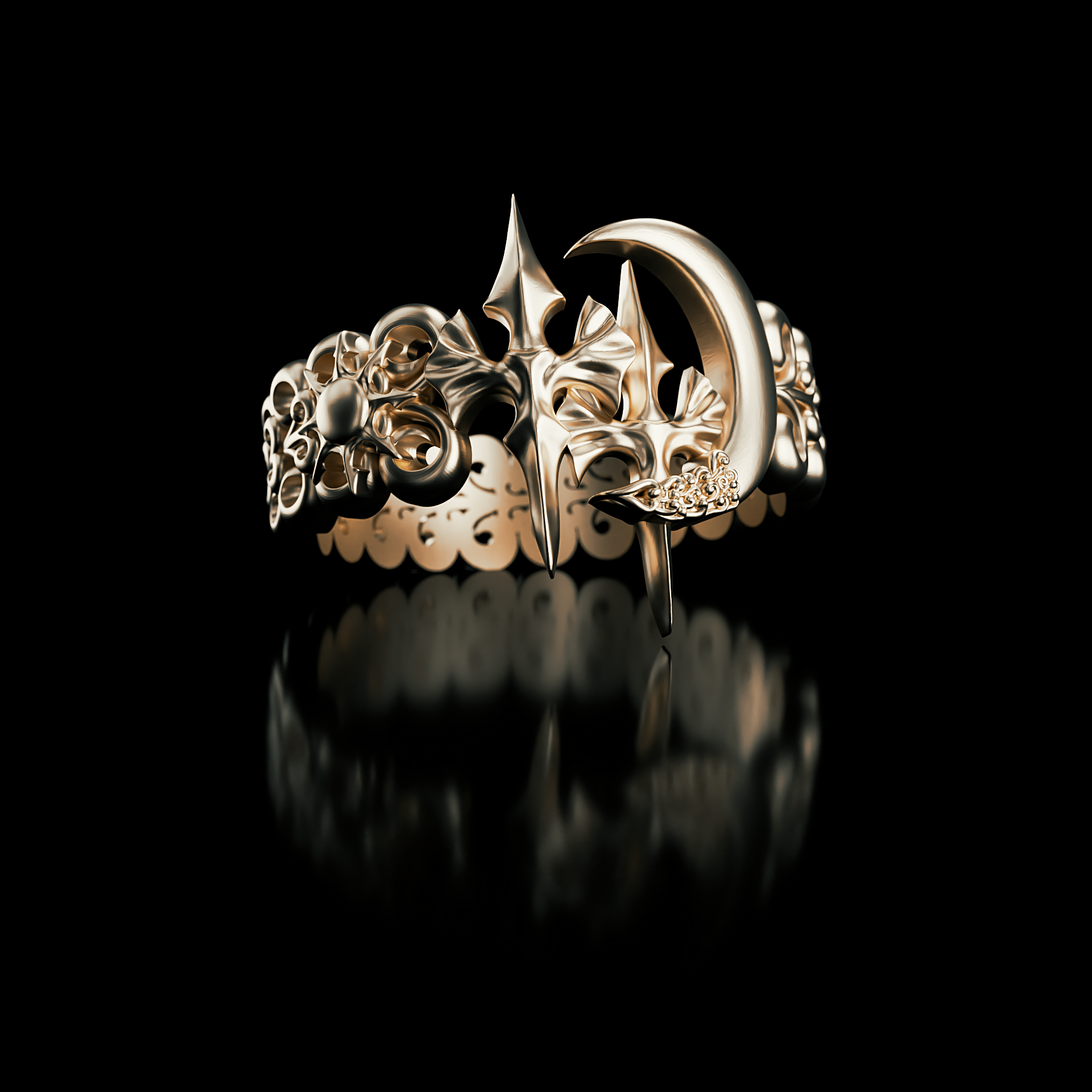 Gold Nyx Solara Ring - Fashion Jewelry by Yordy.