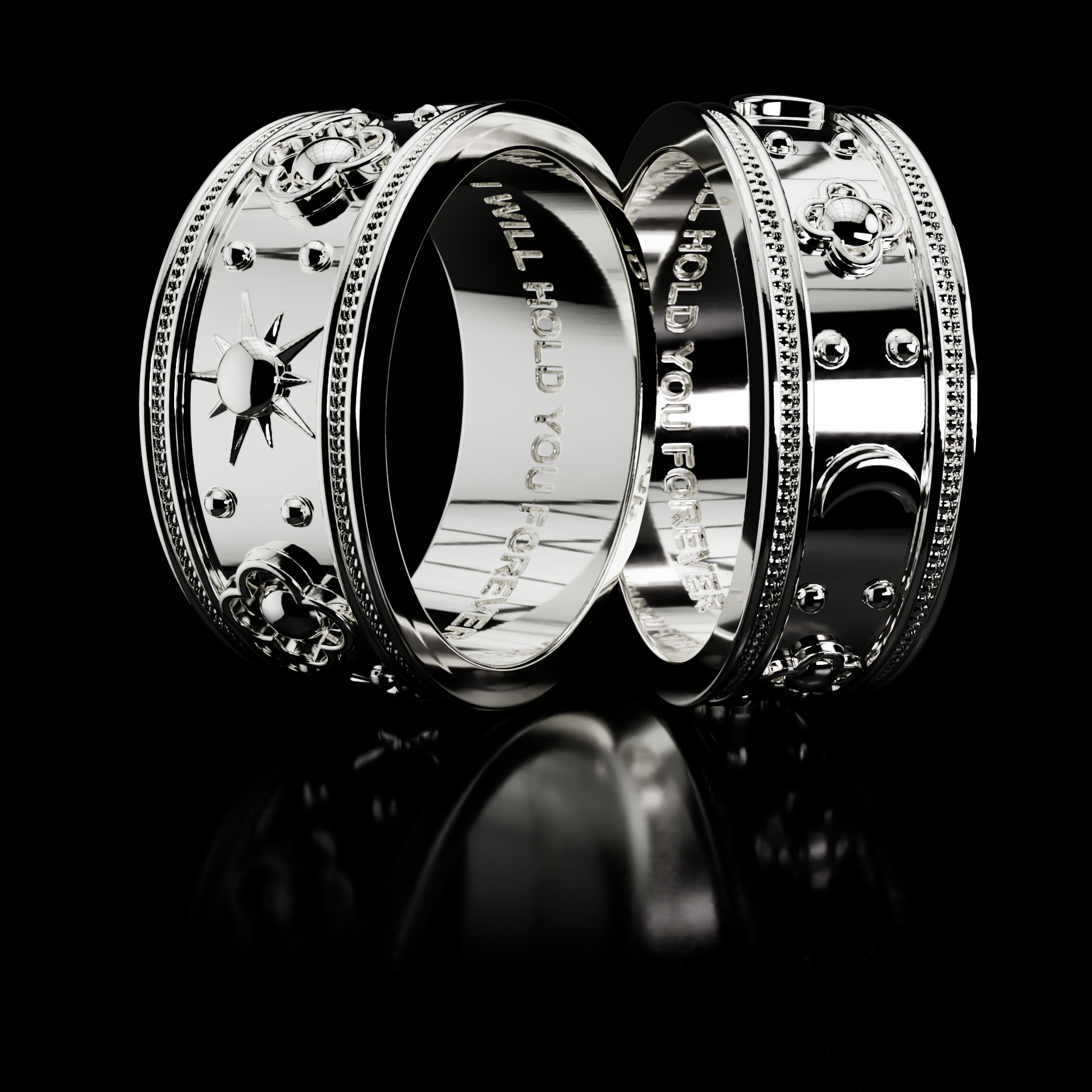 Lovers Eclipse Ring Set - Fashion Jewelry by Yordy.