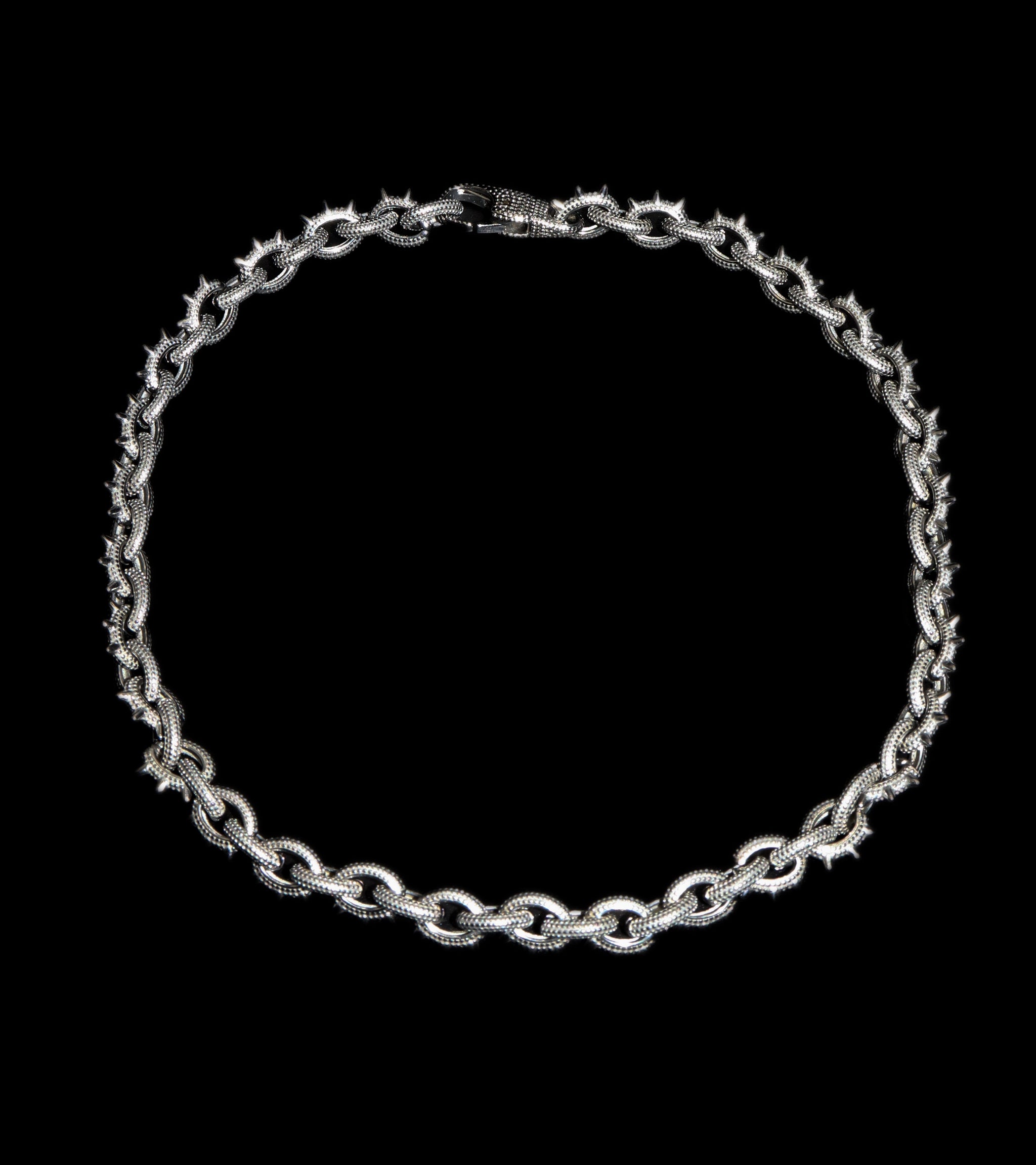 Silver Spikes Necklace - Fashion Jewelry by Yordy.